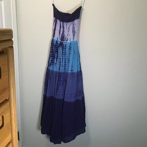 Bandeau Tie Dye Maxi  Dress